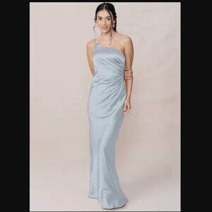 Revelry Jade satin dress in Sky Blue size 4 petite length